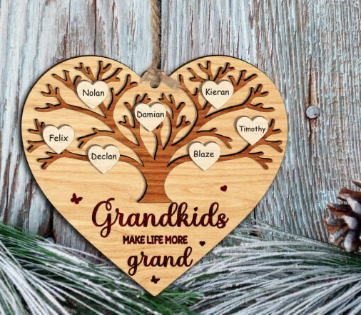 Grandkids Engraved ornament